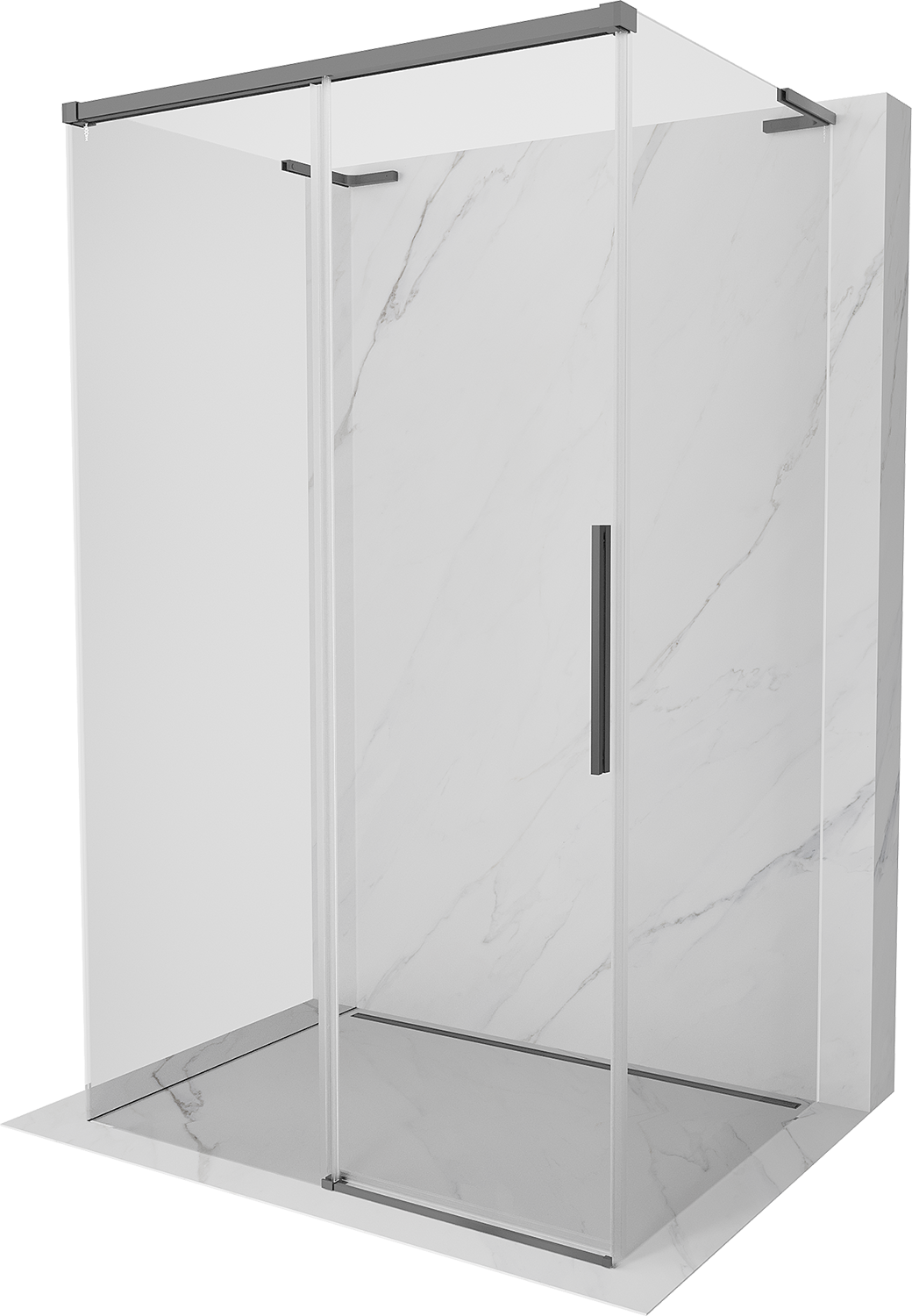 Mexen Rox-3S L kabina prysznicowa 3-ścienna rozsuwana 150 x 70 cm, transparent, gun metal - 8C2L-150-070-95-00-3S